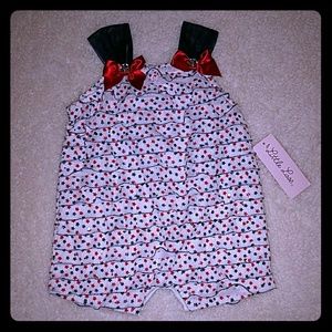 Girls red, white and blue romper